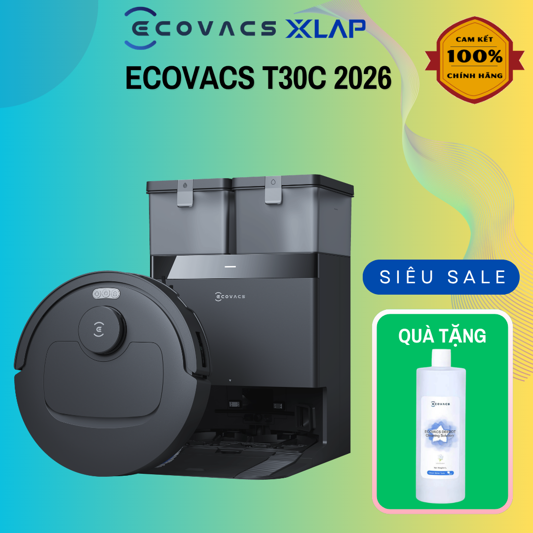Robot Hút Bụi Lau Nhà Ecovacs Deebot T30C 2026- Đen