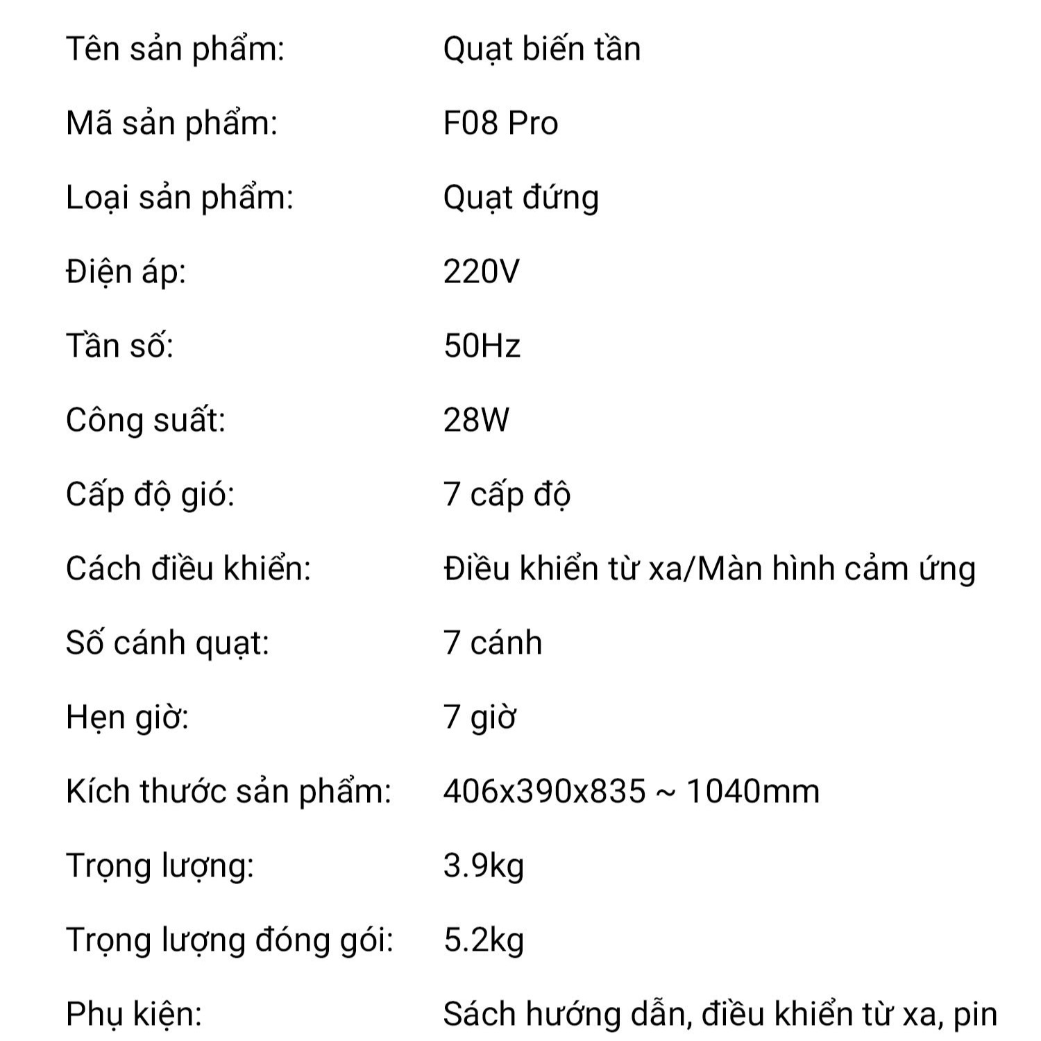 Quạt Cây Điện Biến Tần Lumias F08 Pro - Ảnh 6